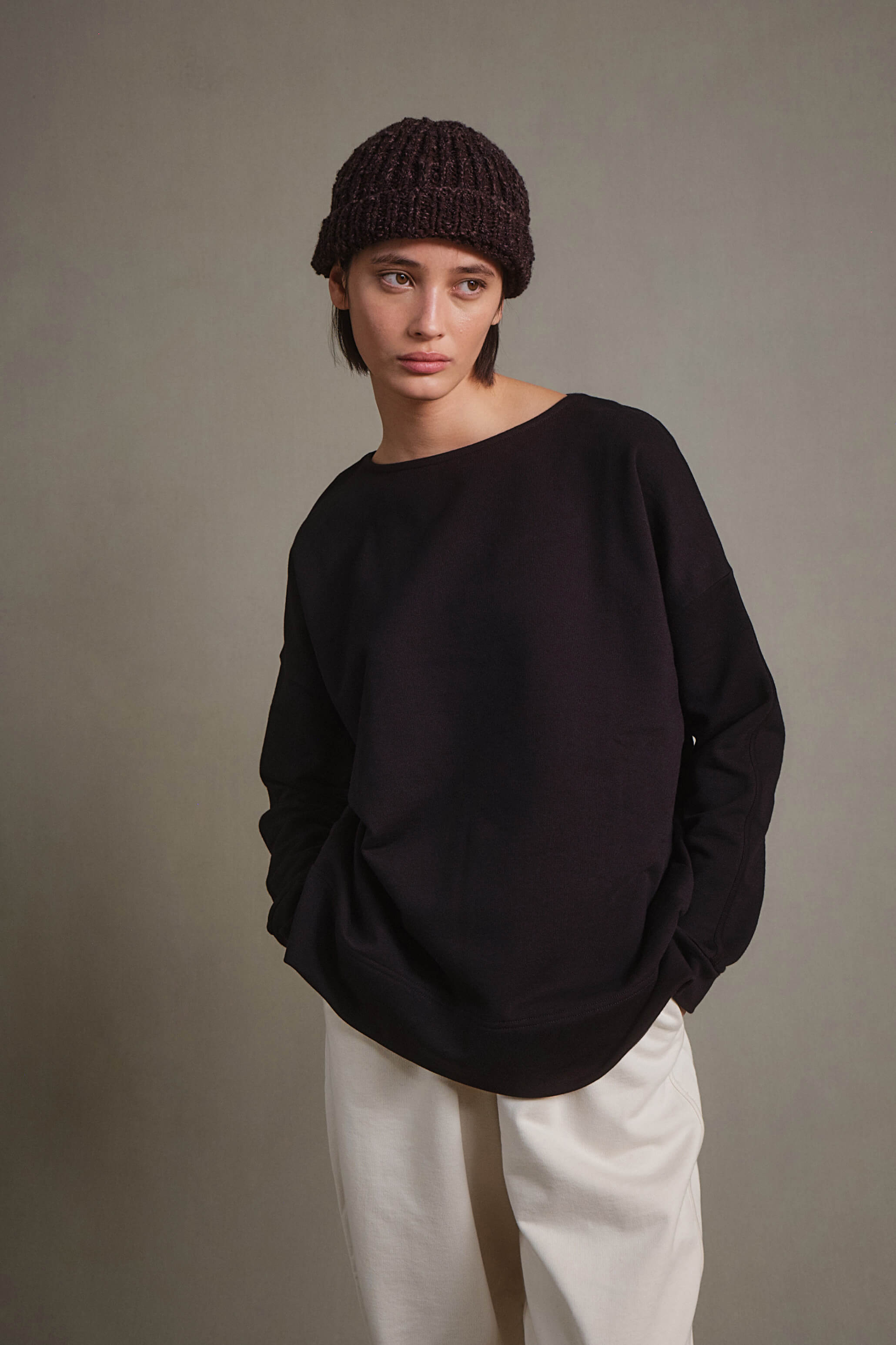 THE ACROBAT JUMPER / LOOP BACK JERSEY FLINT