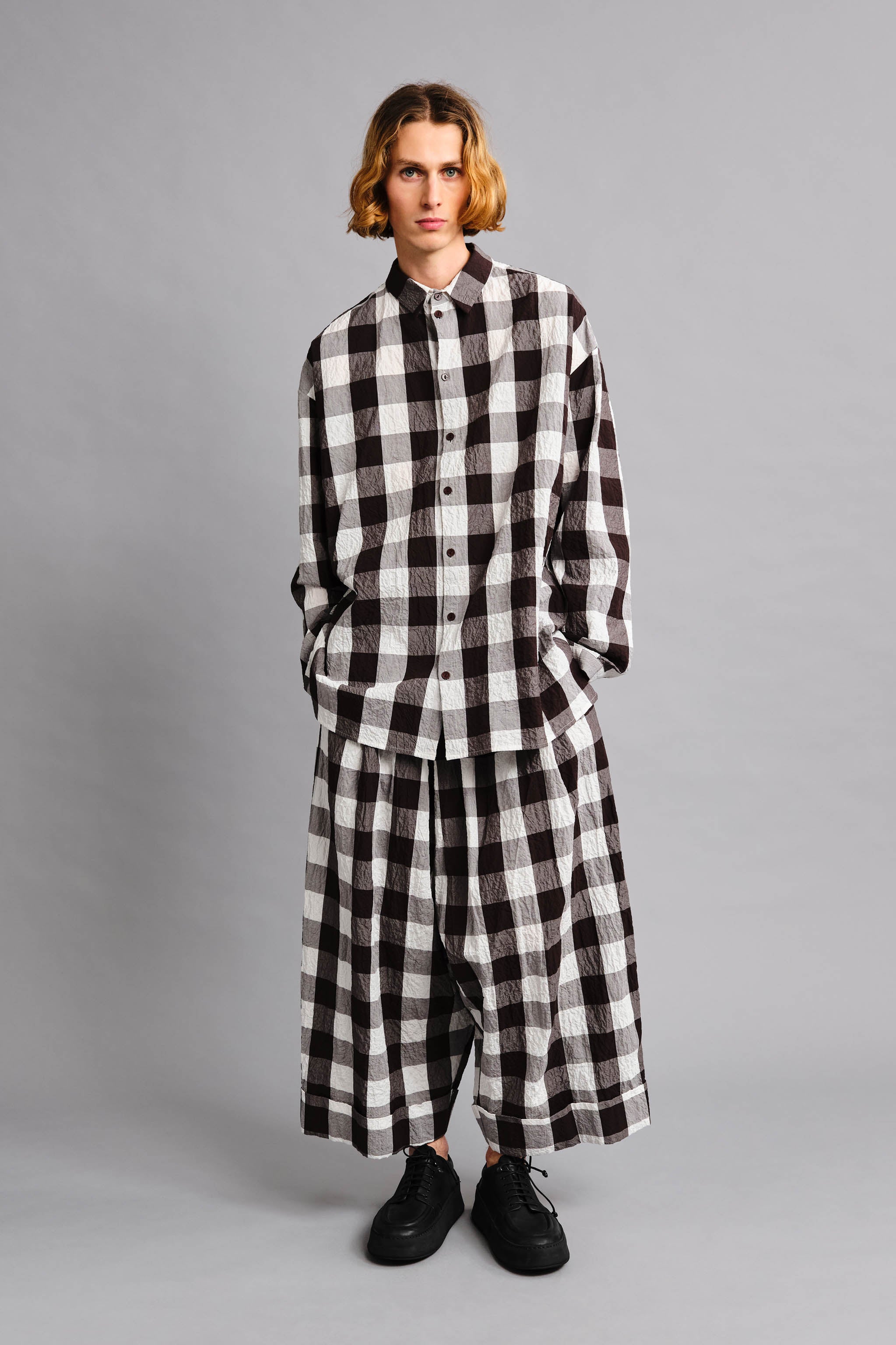 THE BAKER TROUSER / TABLECLOTH GINGHAM COFFEE