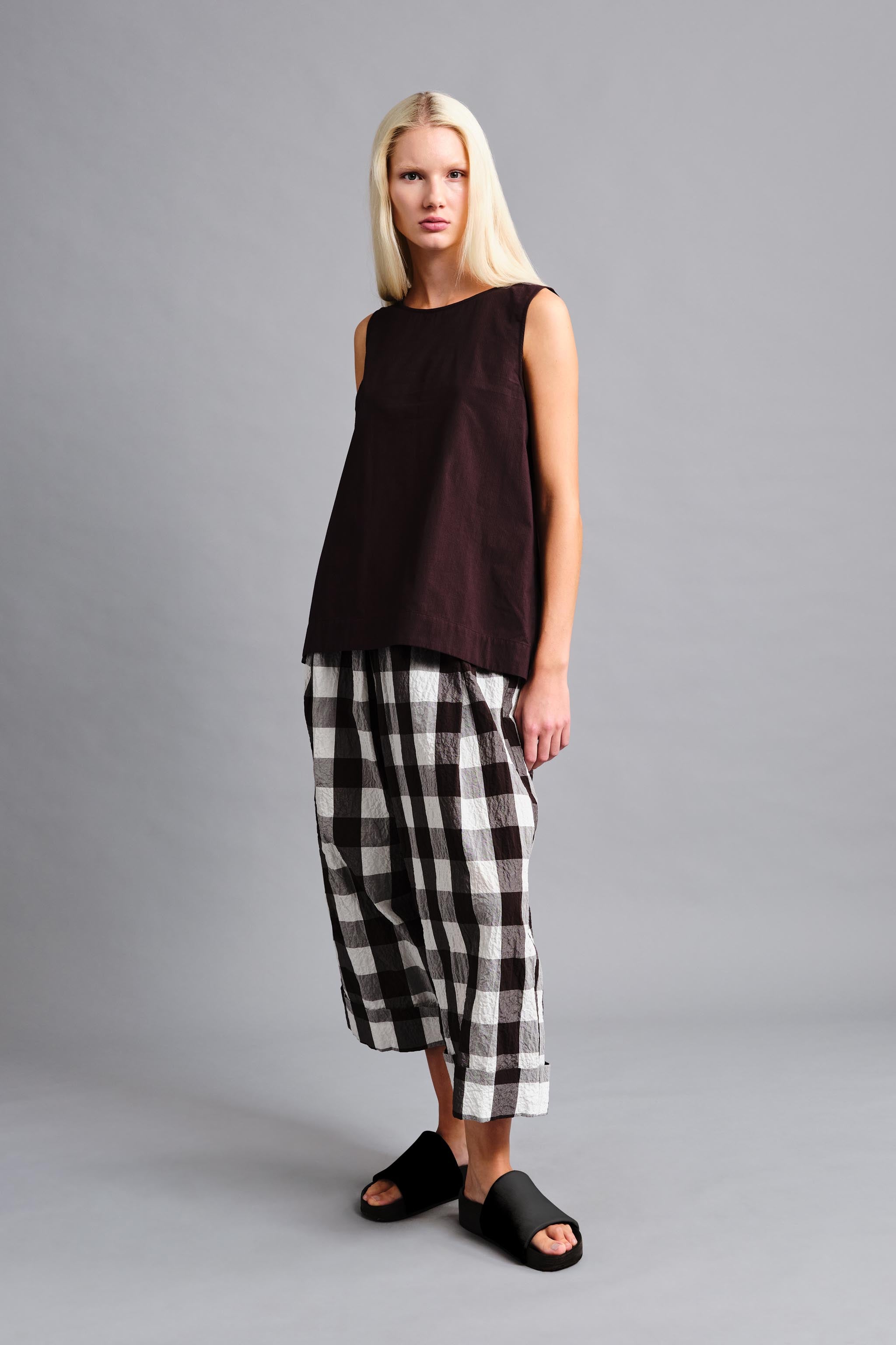 THE BAKER TROUSER / TABLECLOTH GINGHAM COFFEE