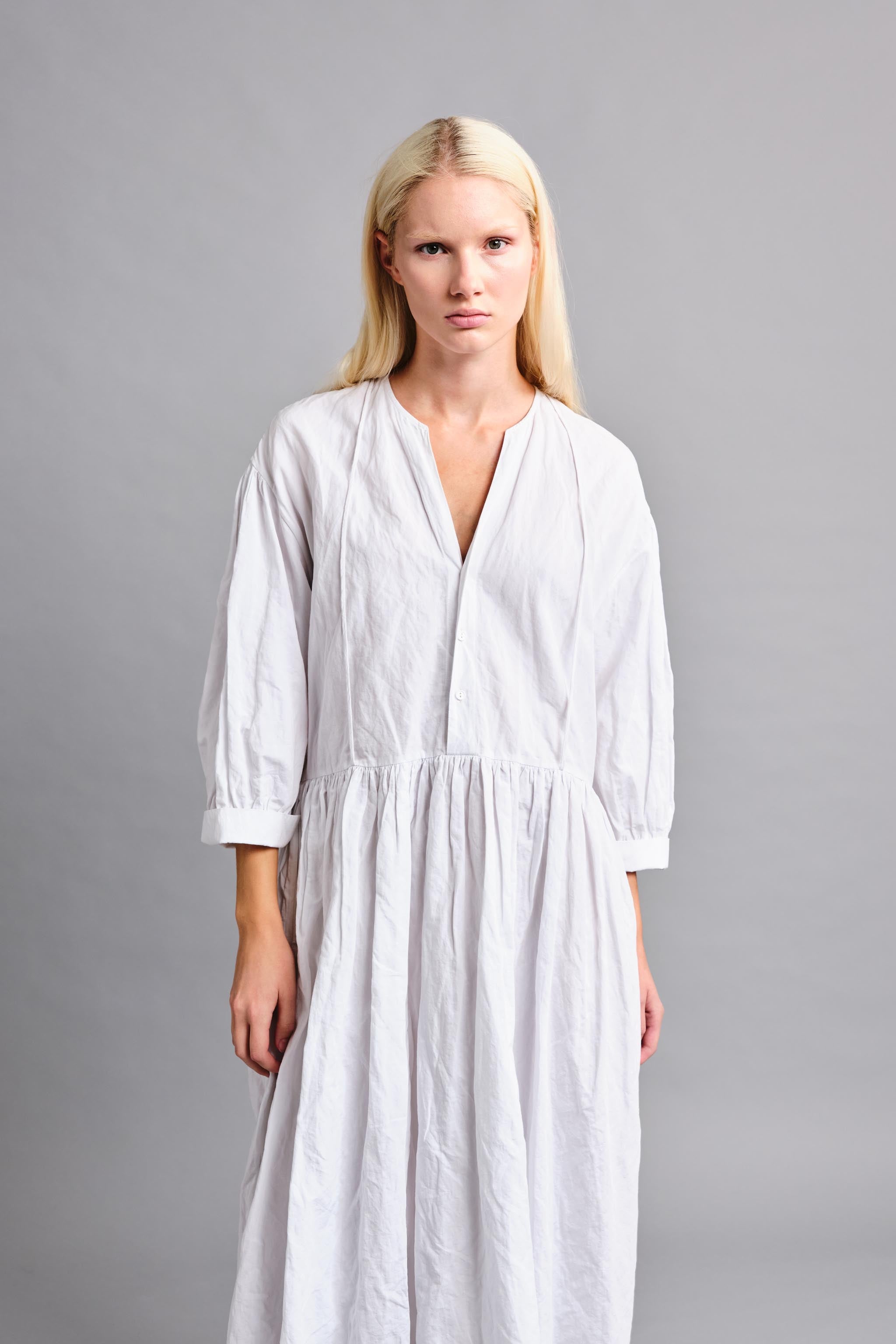 THE COOK DRESS / CRUMPLED COTTON CHALK