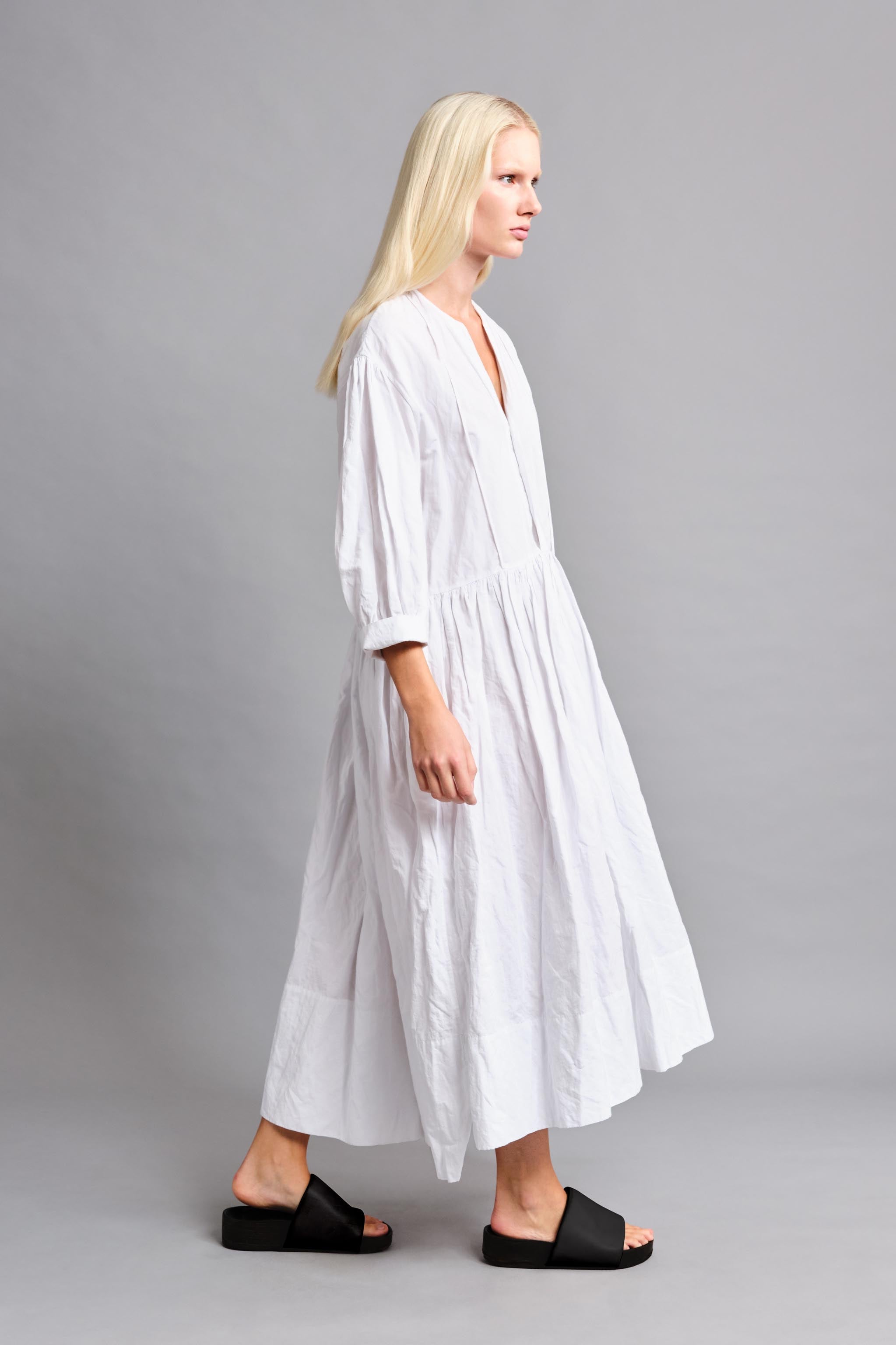 THE COOK DRESS / CRUMPLED COTTON CHALK