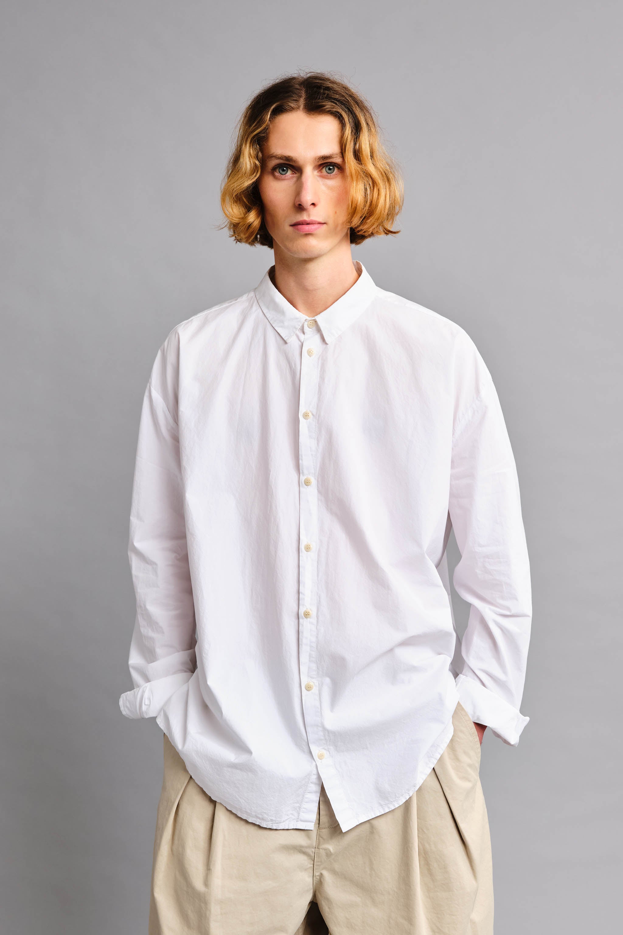 THE DRAUGHTSMAN SHIRT / POPLIN CHALK