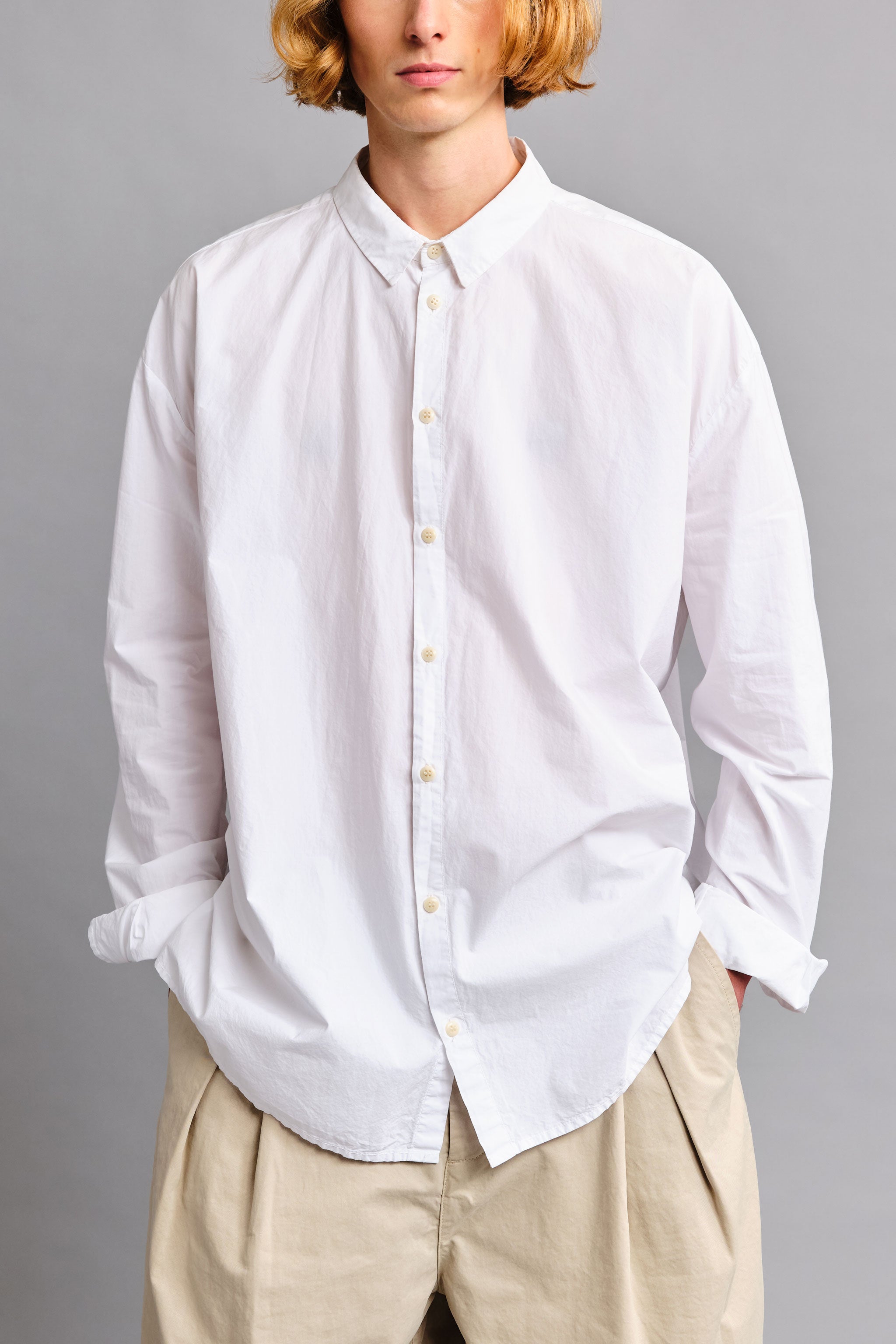 THE DRAUGHTSMAN SHIRT / POPLIN CHALK