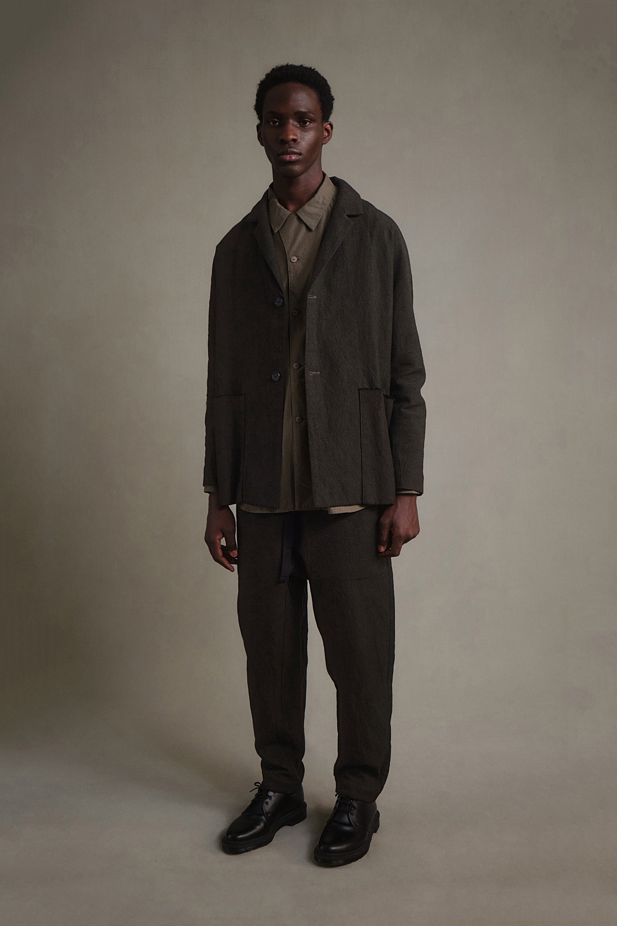 THE FISHMONGER JACKET / TEXTURED CANVAS MOSS