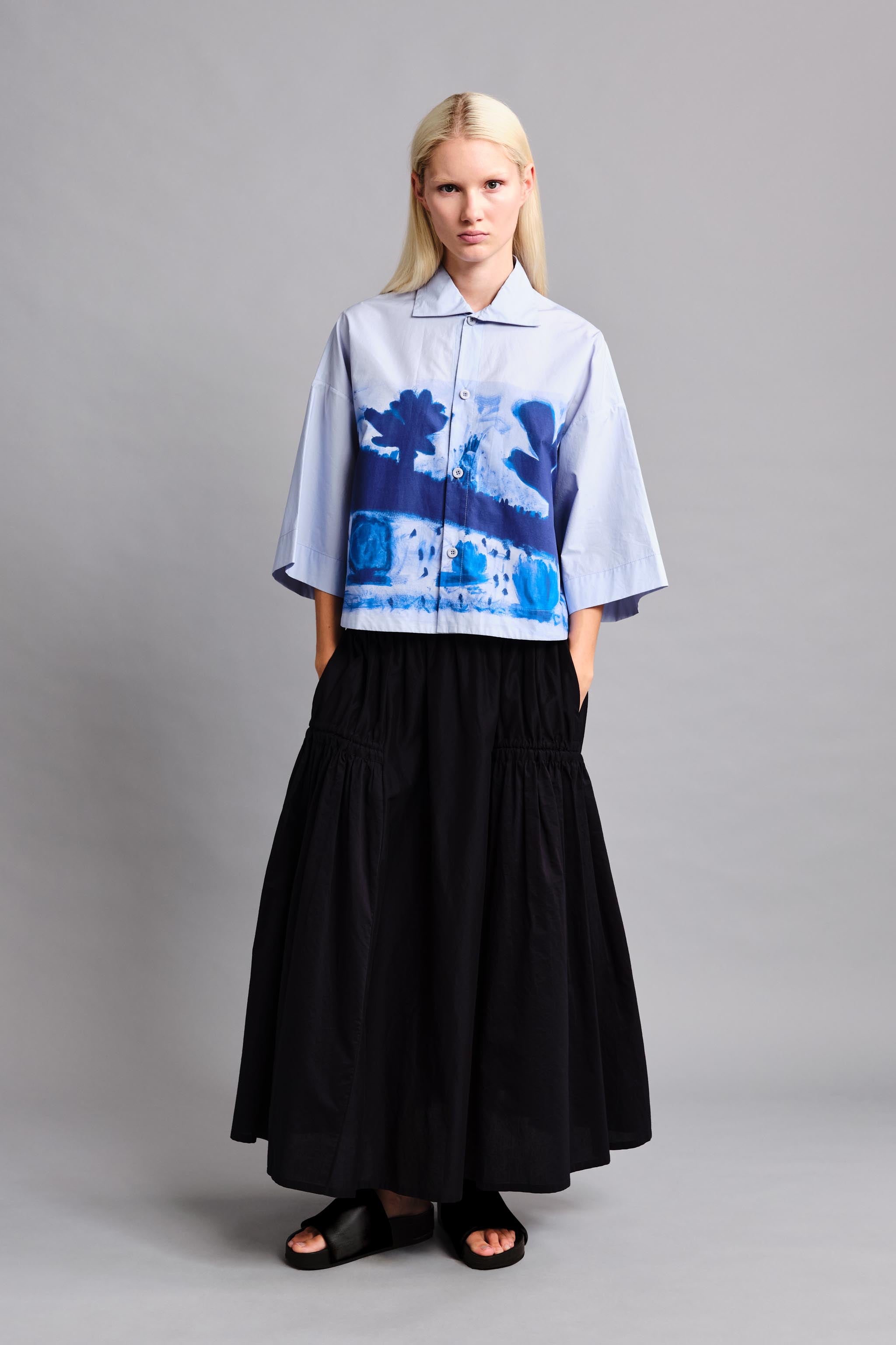 THE HARVESTER SKIRT / COTTON SILK INK