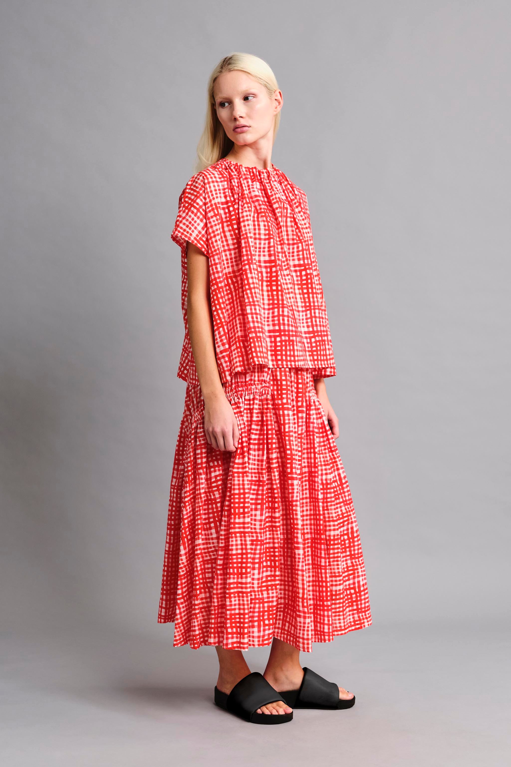 THE HARVESTER SKIRT / PAINTED CHECK JAM