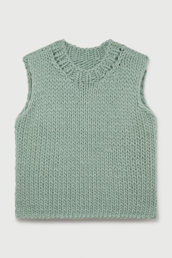 Easy 100% Wool Hand Knit Light Green Vest – Toogood