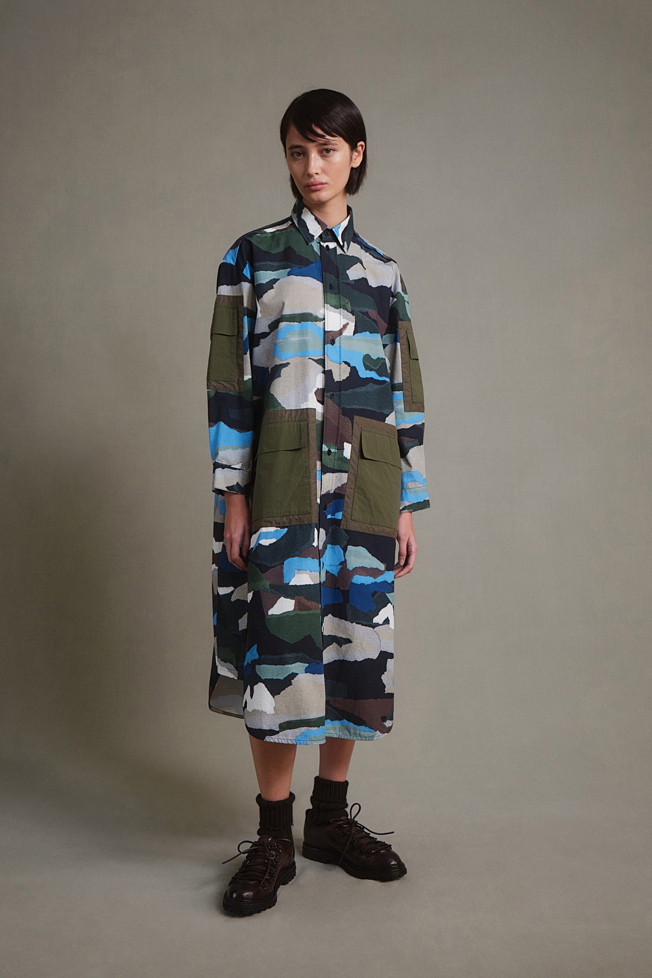 THE NAVIGATOR DRESS / TORN PAPER CAMO