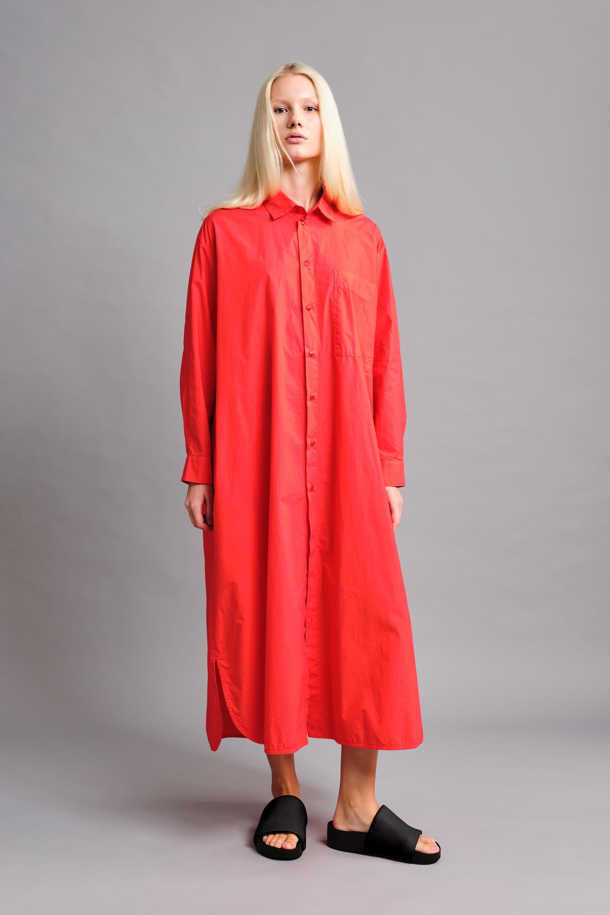 THE PAINTER DRESS / POPLIN TOMATO