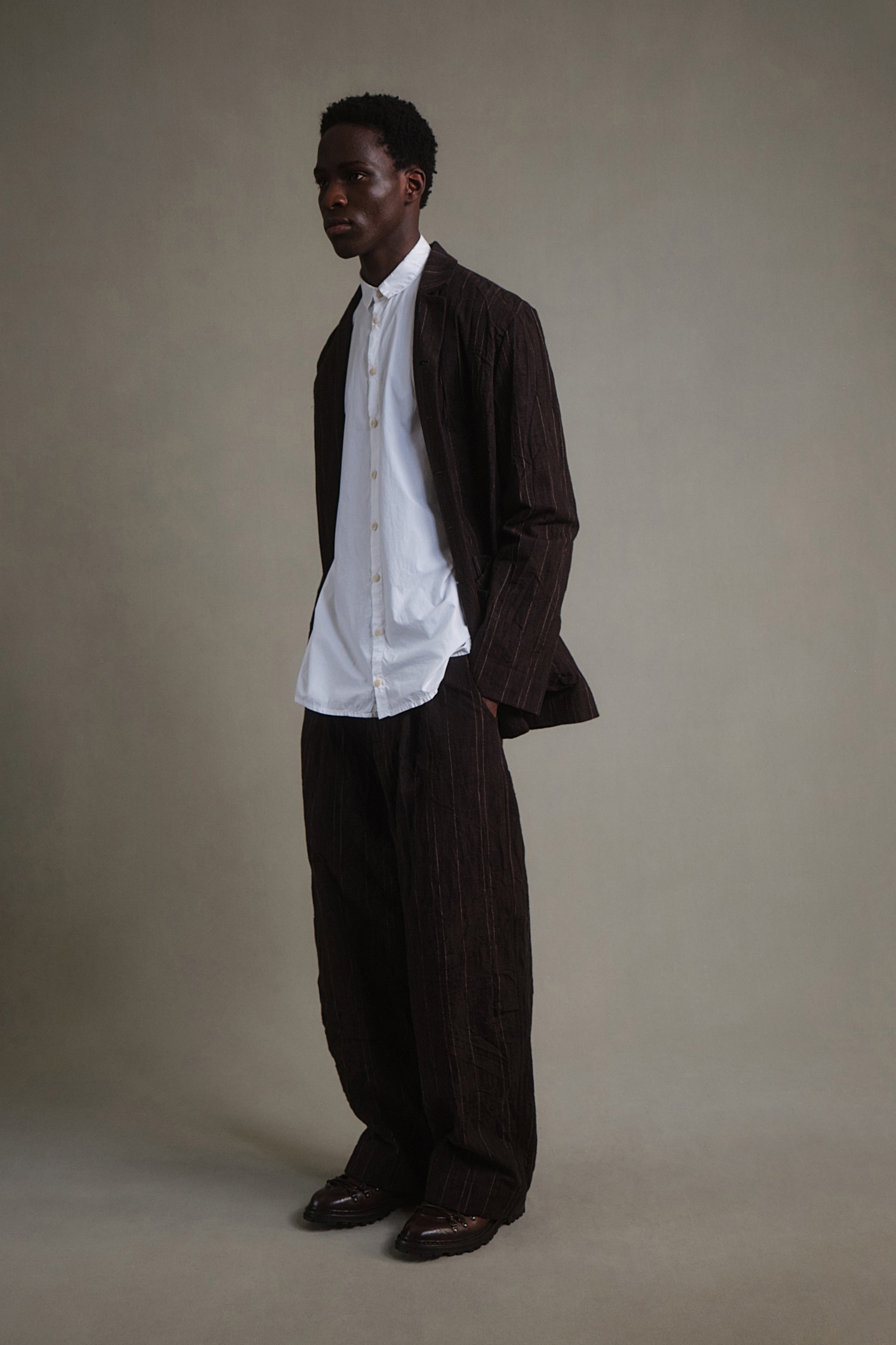 THE PHOTOGRAPHER JACKET / CRUMPLED STRIPE WALNUT