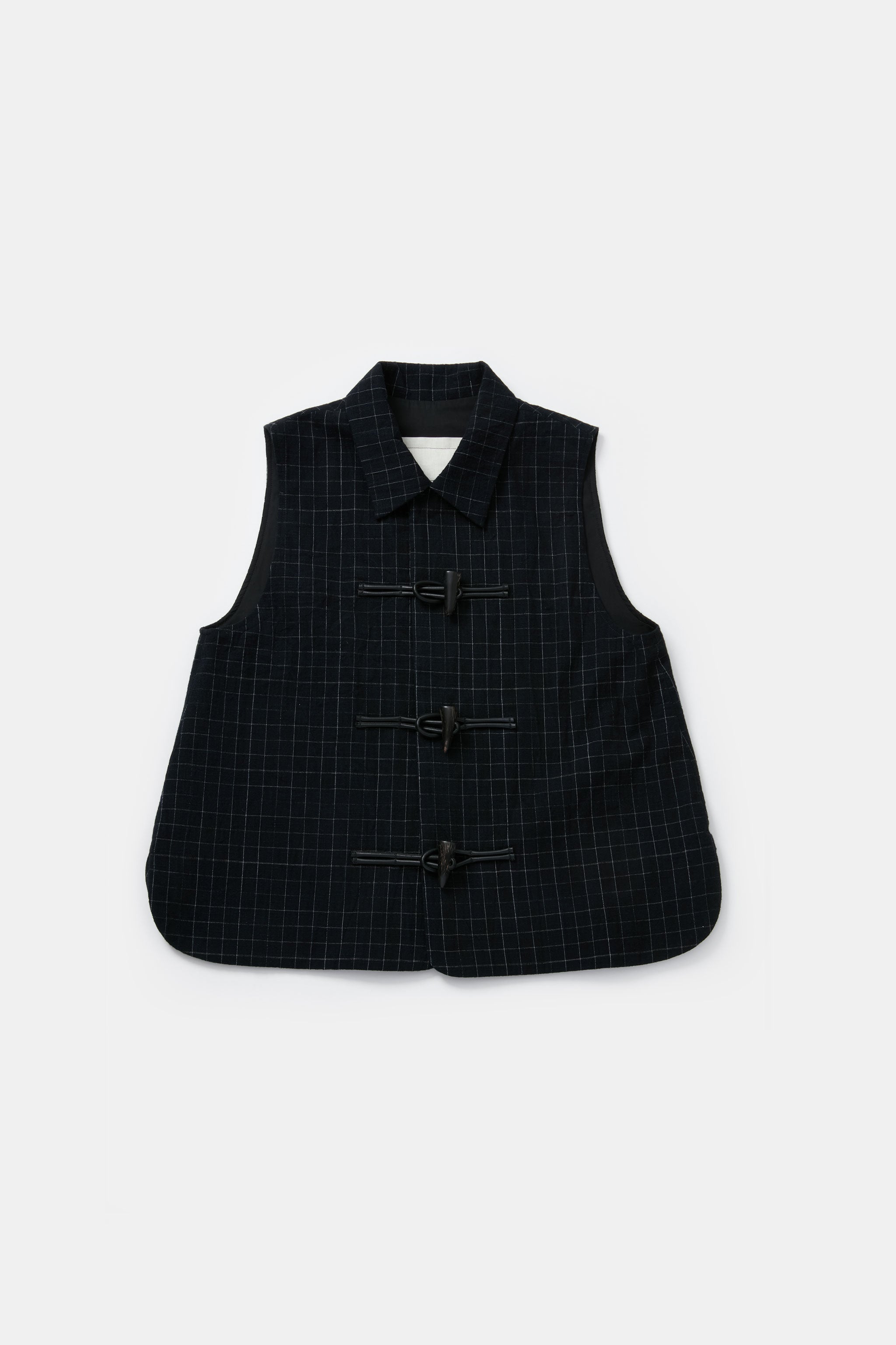THE UPHOLSTERER VEST / CRUMPLED CHECK INK