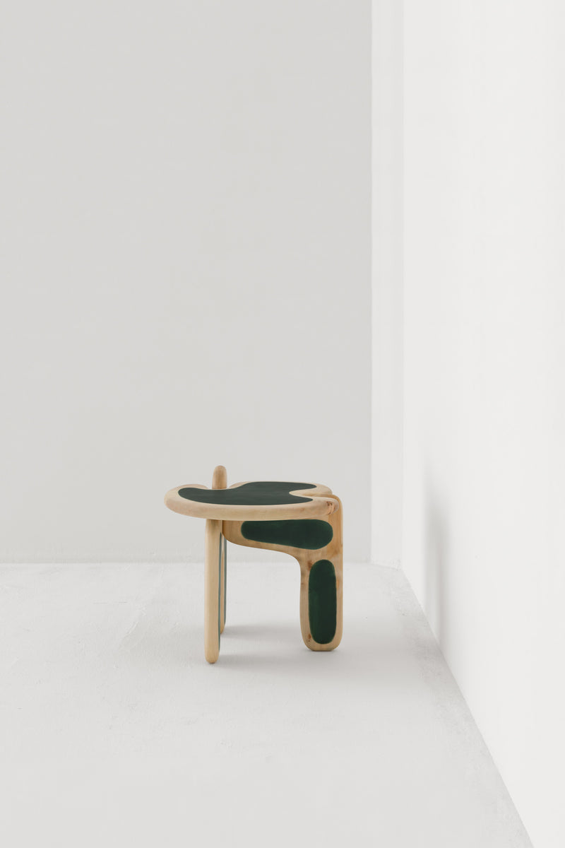 PALETTE SIDE TABLE / SYCAMORE SAPPHIRE GREEN