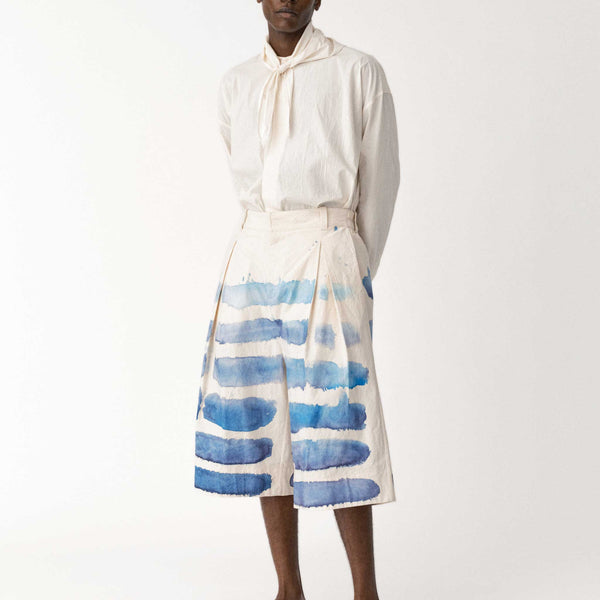 THE LANDSCAPER SHORT / HAND PAINTED STRIPE BRETON