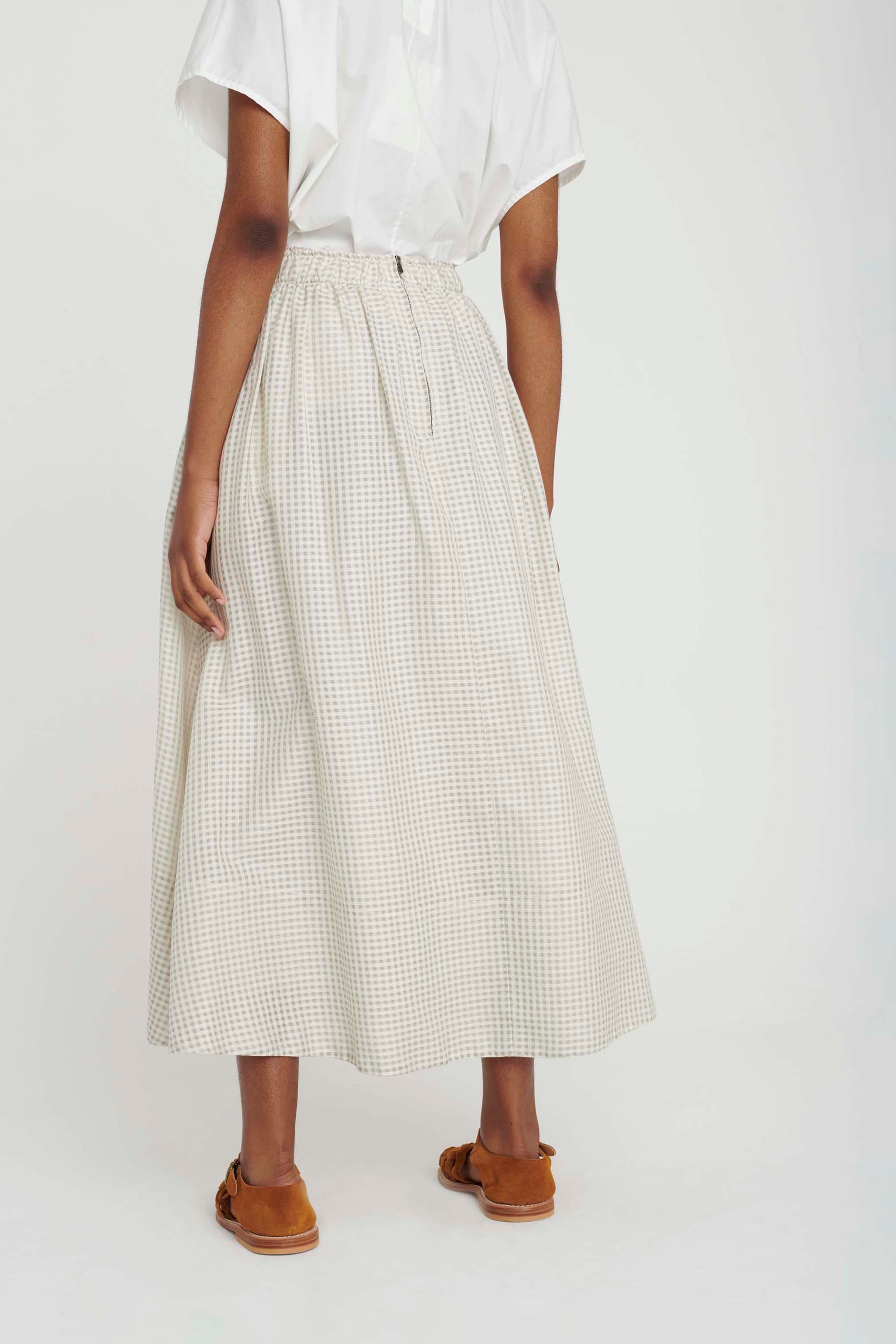 THE BELLRINGER SKIRT / GINGHAM STONE