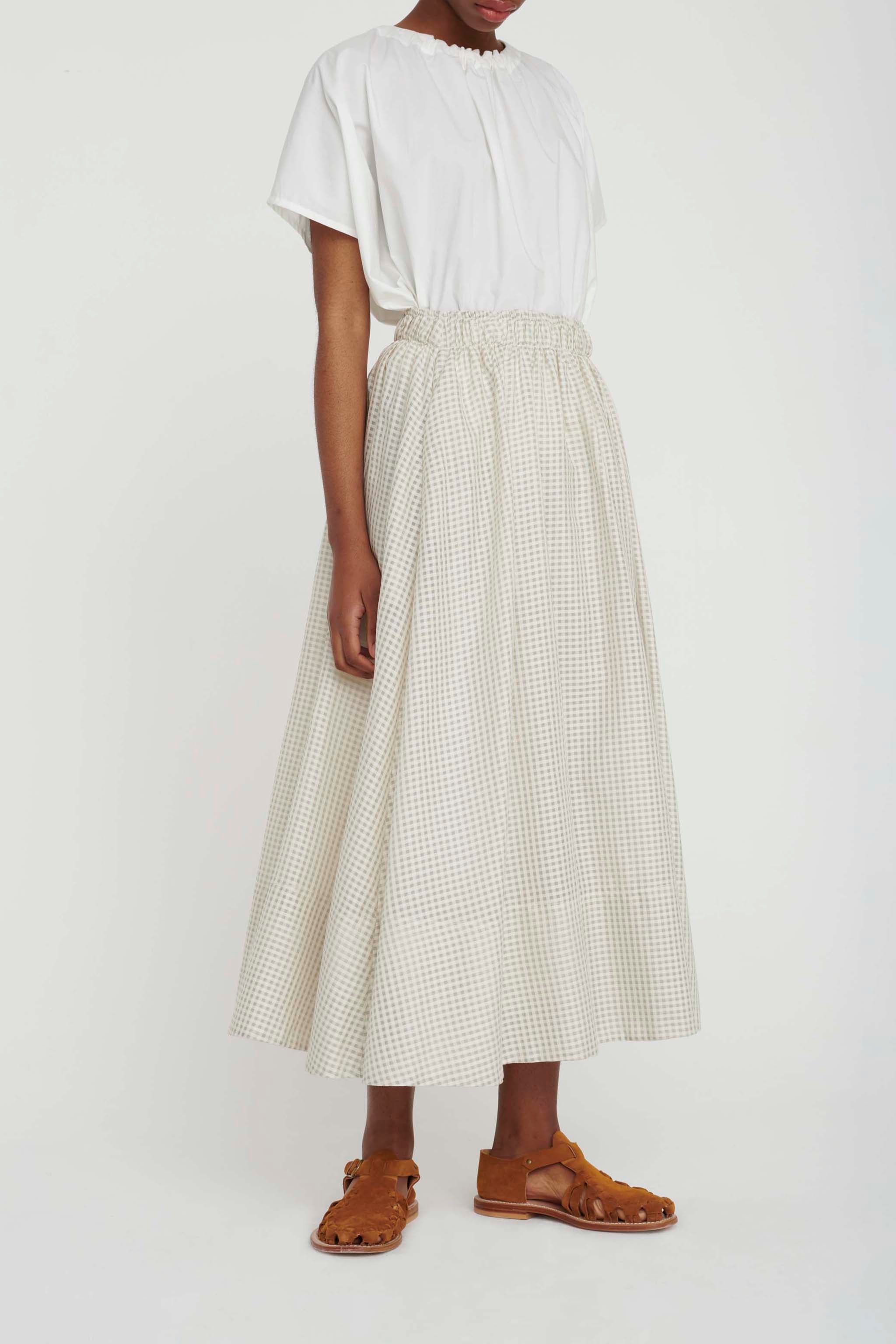 THE BELLRINGER SKIRT / GINGHAM STONE