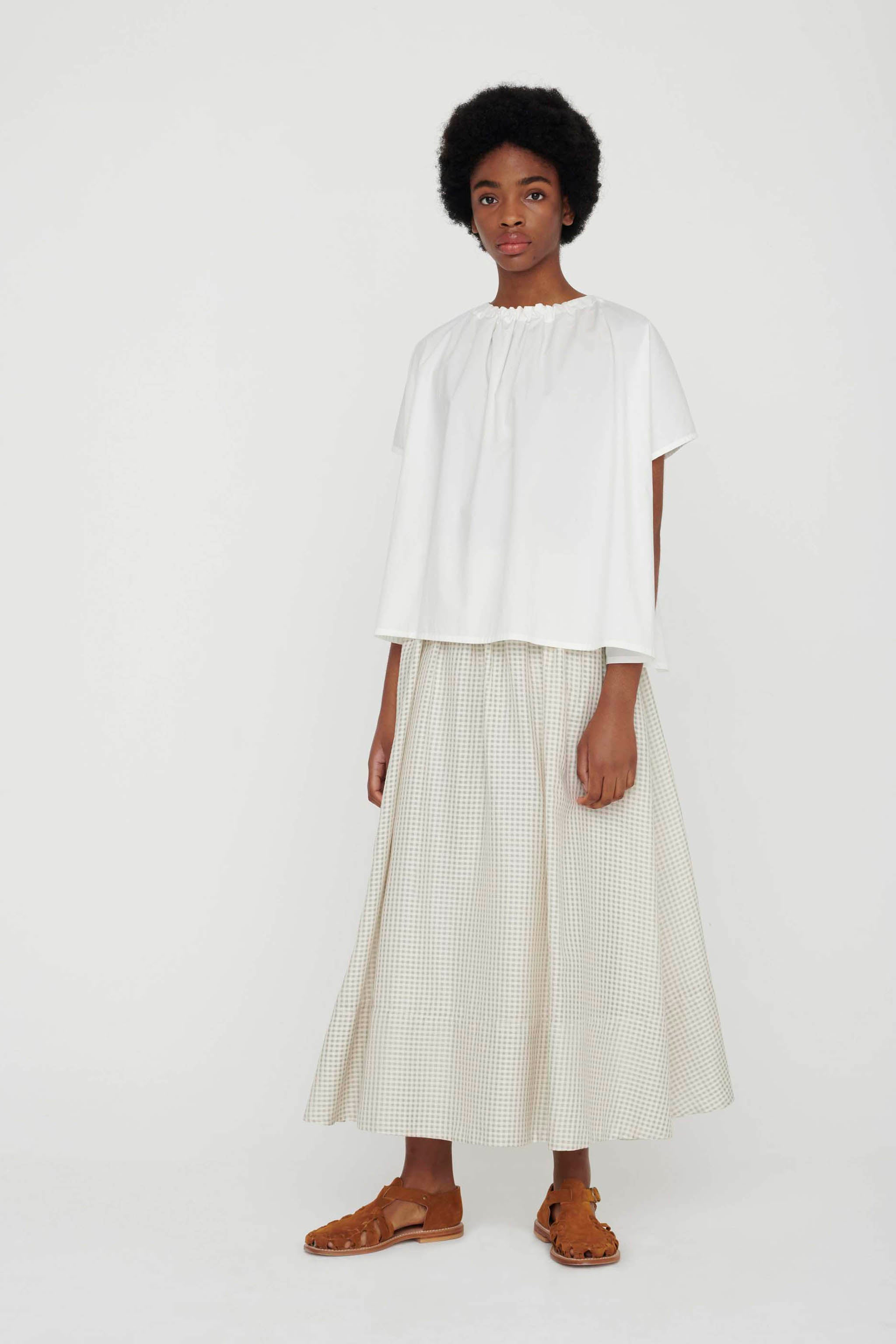 THE BELLRINGER SKIRT / GINGHAM STONE